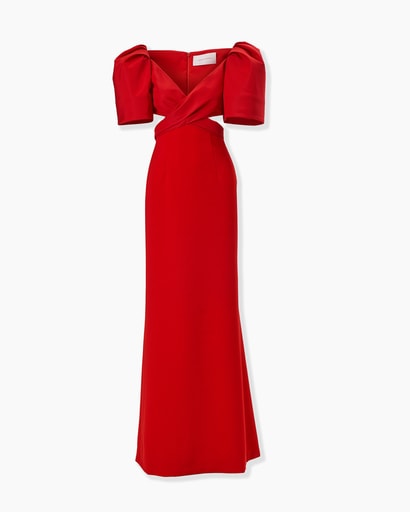 Bell-Sleeve Gown With Cutouts