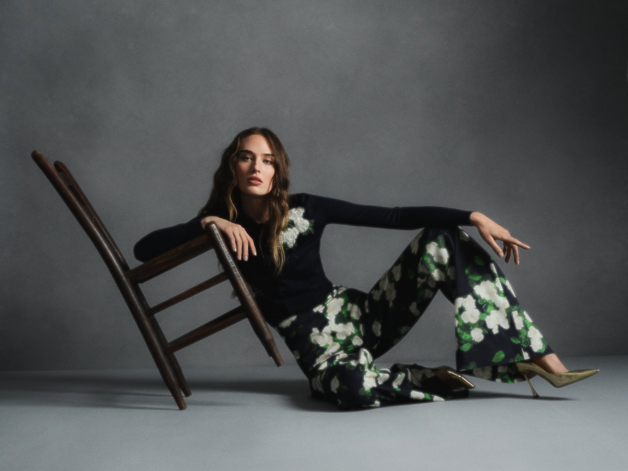Rose-Embroidered Cardigan