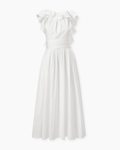 Ruffled Neckline Dress