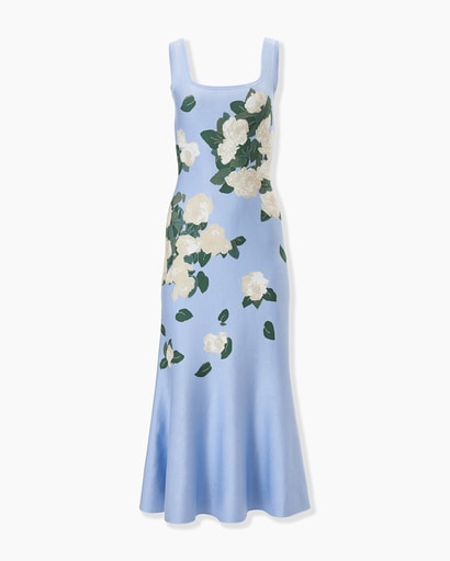 Floral Jacquard-Knit Midi Dress