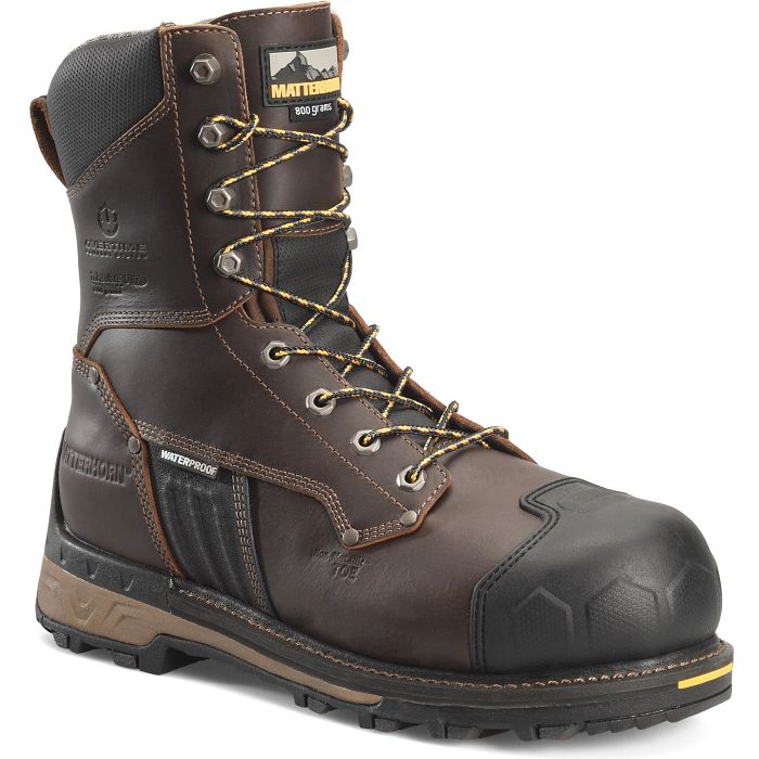 Shop Men’s 8” Waterproof Insulated Comp Toe Work Boot in brown