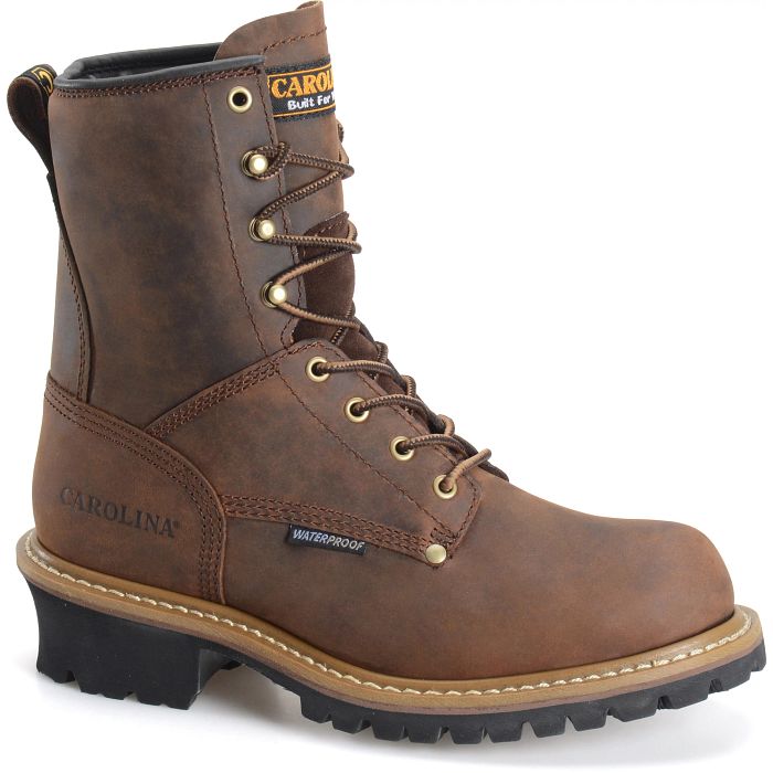 Shop Elm 8" Steel Toe Waterproof Logger boot in brown