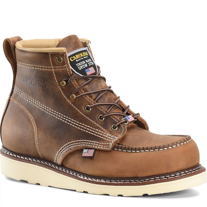 Shop the Amp Usa 6" Steel Toe Work Boot in brown