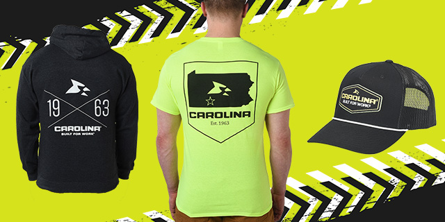Carolina apparel in a collage: a hoodie, a t-shirt, and a hat. Shop men's newest apparel.