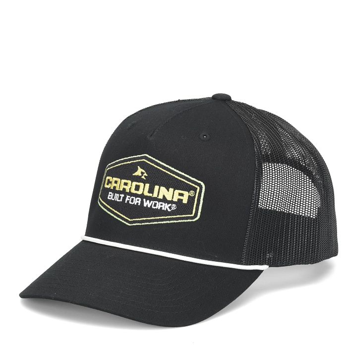 Shop Carolina Black / Neon Trim Logo Trucker in black
