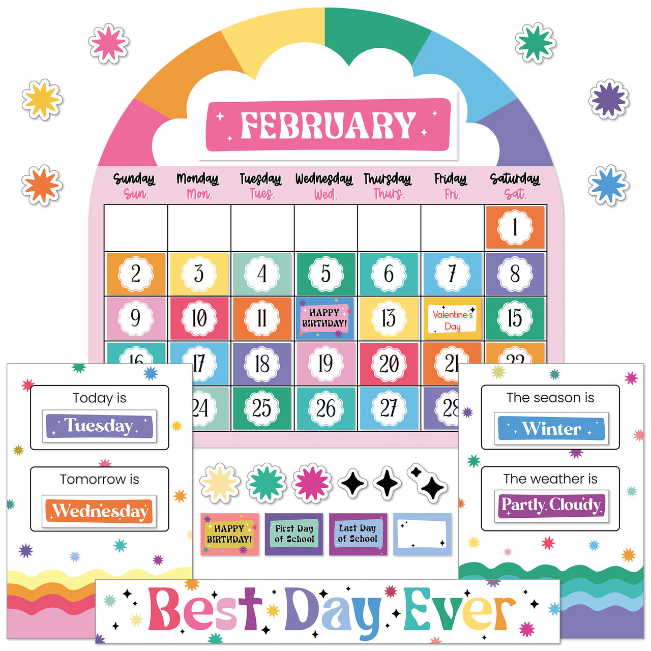 Image of Retro Remix Calendar Bulletin Board Set