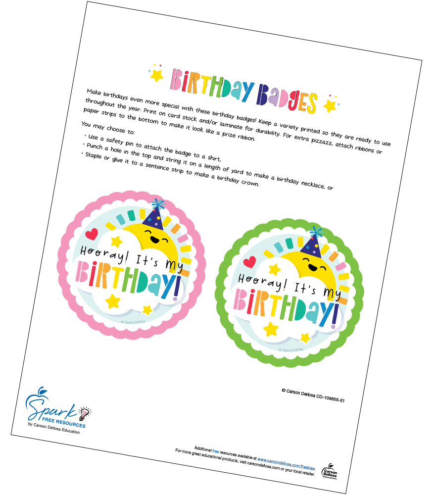 Image of Happy Place Free Birthday Badges Free Printable