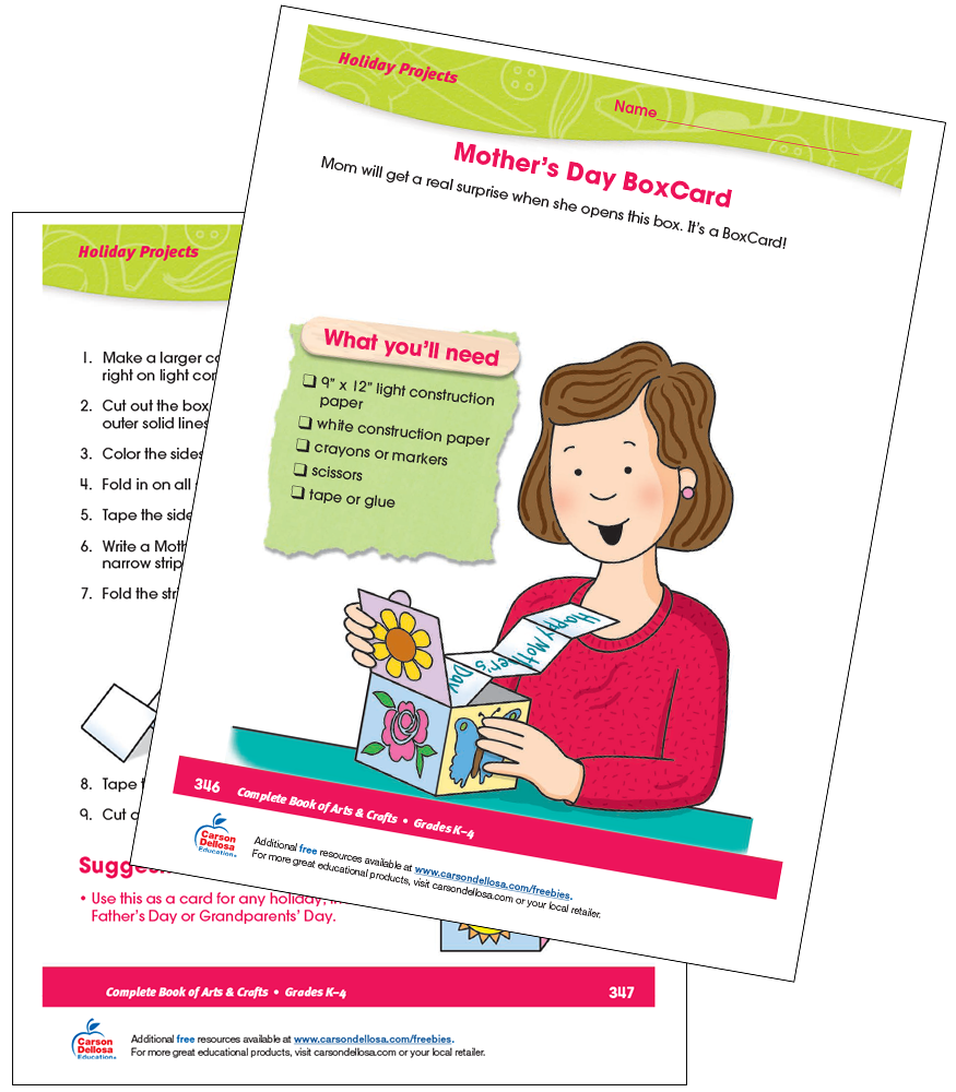 Image of Mother's Day BoxCard Free Printable