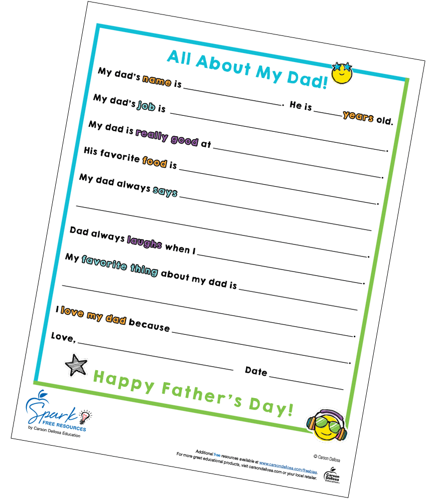 Image of Father's Day: All About My Dad Free Printable