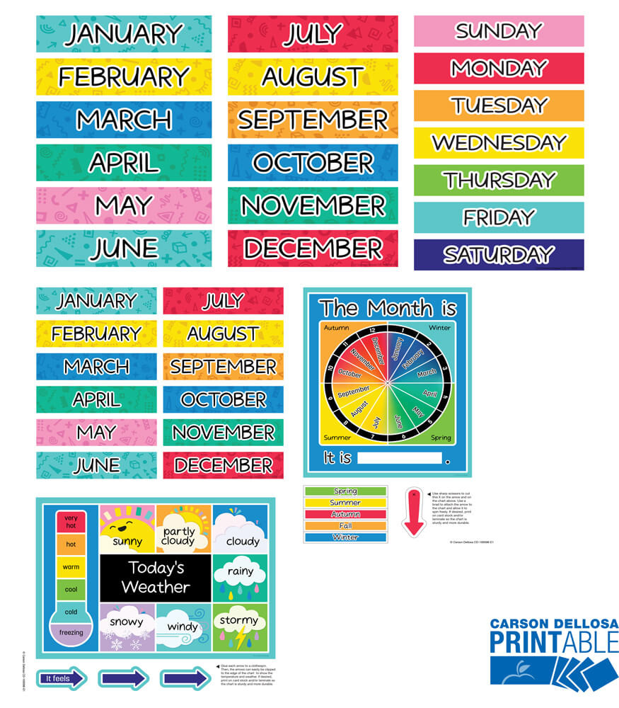 Image of Happy Place Calendar Companion Printable Bulletin Board Set