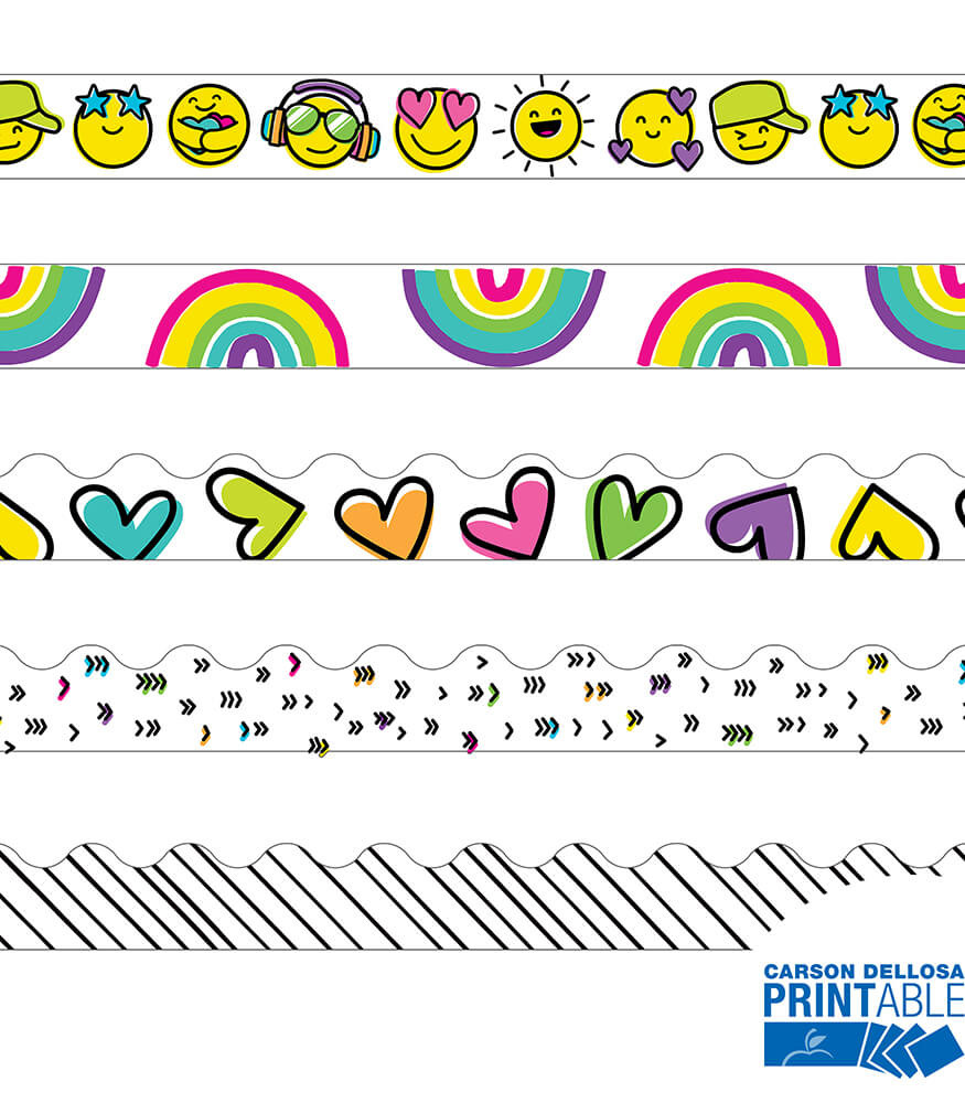 Image of Kind Vibes Printable Bulletin Board Borders Set