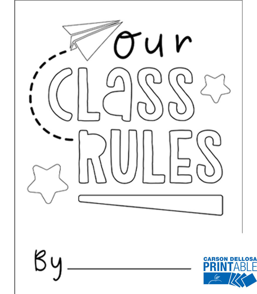 Image of Happy Place Class Rules Coloring Printable Collection Grade PK-5