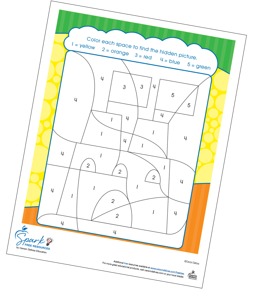Image of Sandcastle Color by Number Hidden Picture Free Printable