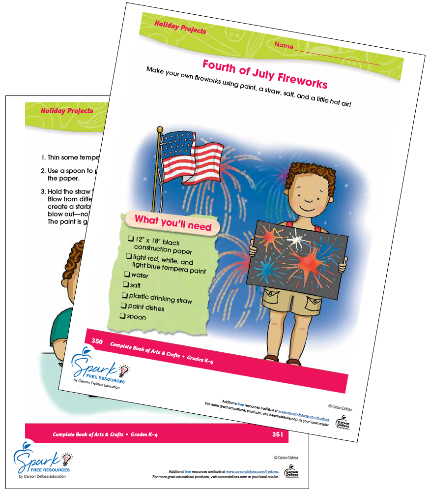 Image of Fourth of July Fireworks Free Craft