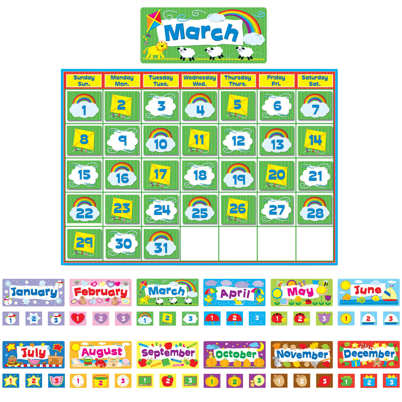 Image of Complete Calendar Kit Bulletin Board Set