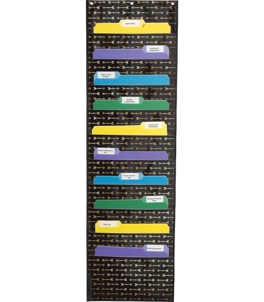 Image of Storage: Gold Arrows Pocket Chart