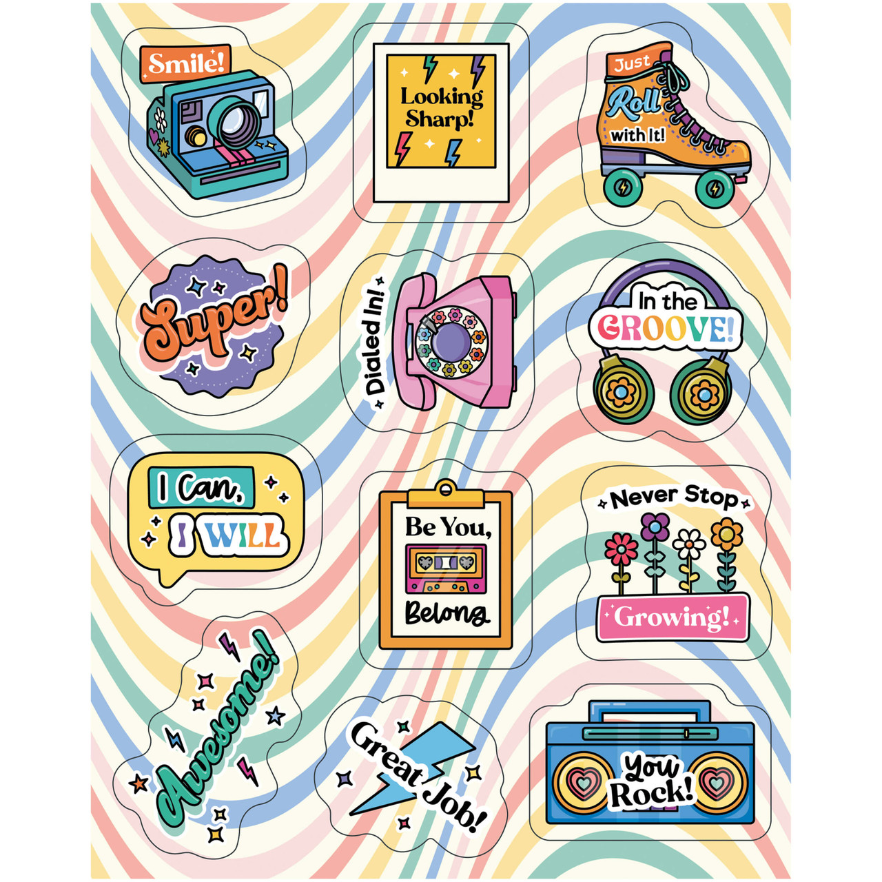 Image of Retro Remix Motivational Stickers