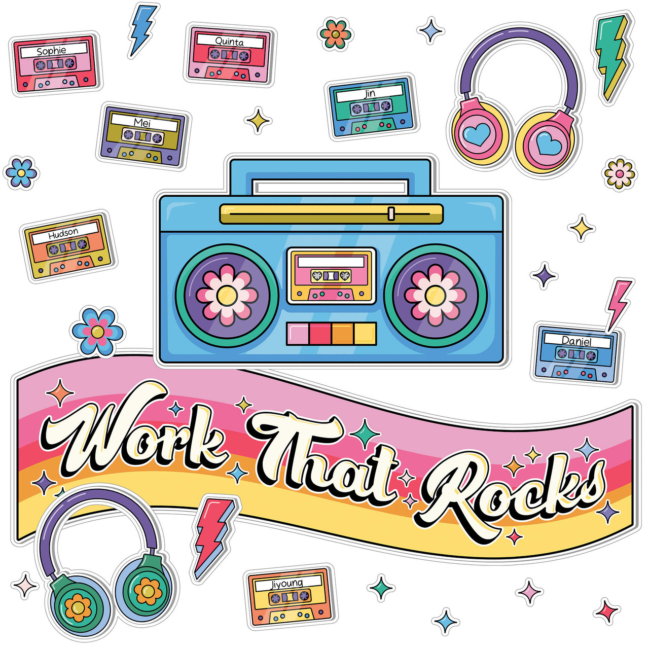Image of Work That Rocks Bulletin Board Set