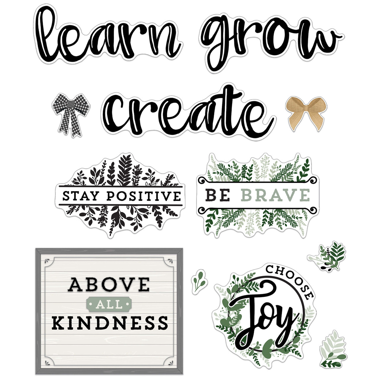 Image of Farmhouse Motivational Signs Bulletin Board Set