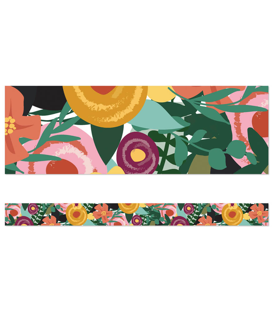 Image of Floral Garden Straight Bulletin Board Borders