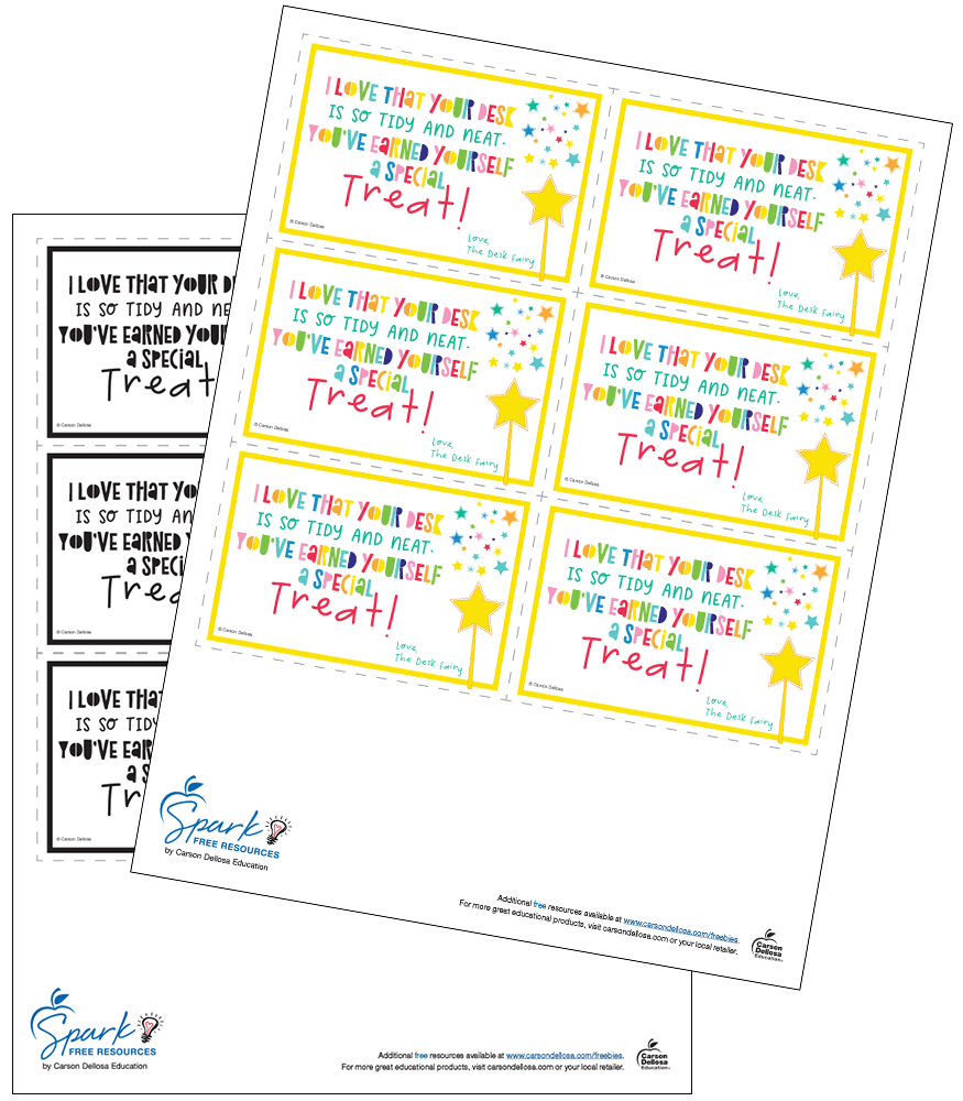 Image of Desk Fairy Note Reward Free Printable