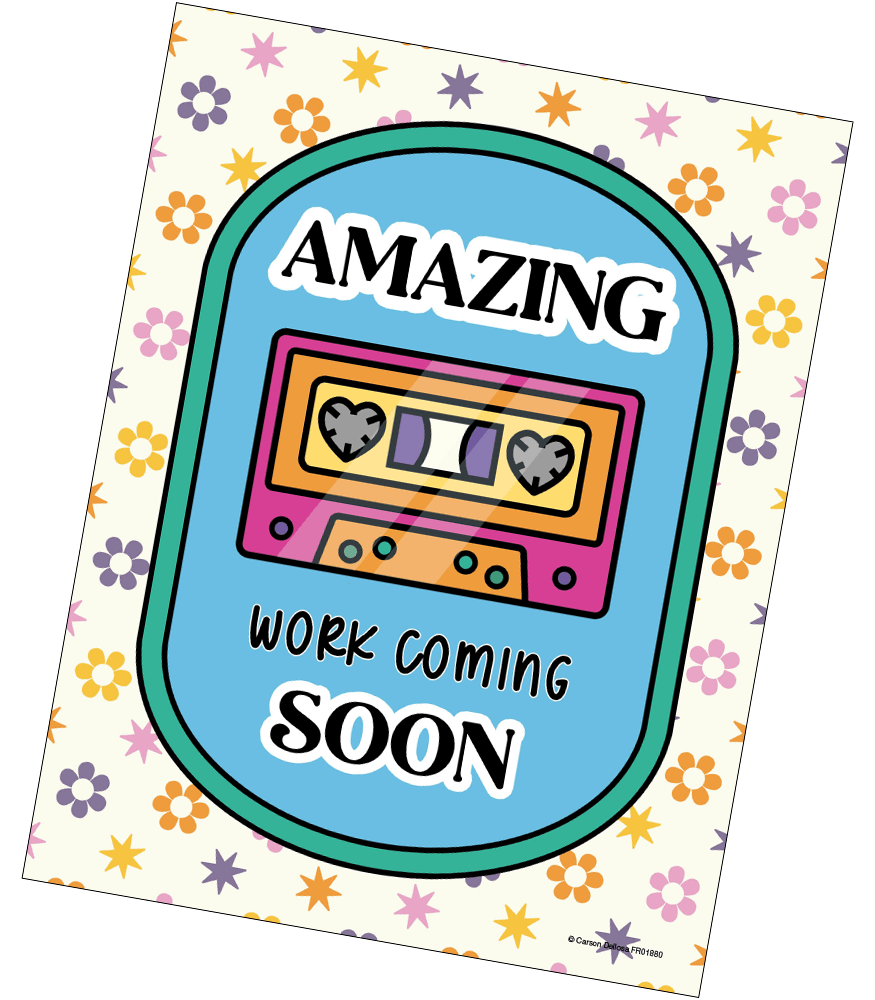 Image of Retro Remix Great Work Coming Soon Free Classroom Decor