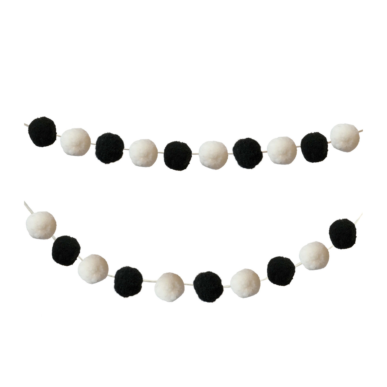 Image of Black & White Pom-Pom Garland