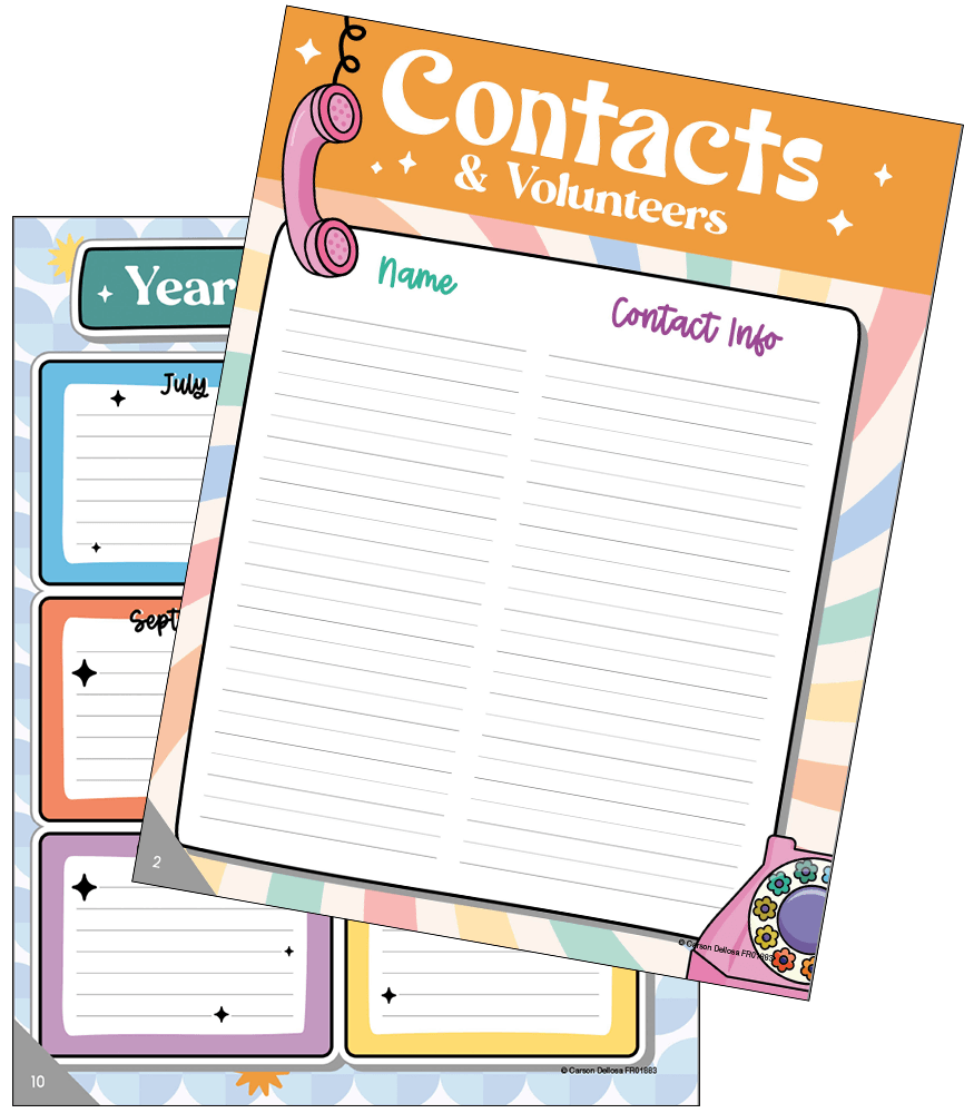 Image of Retro Remix Free Teacher Organizers