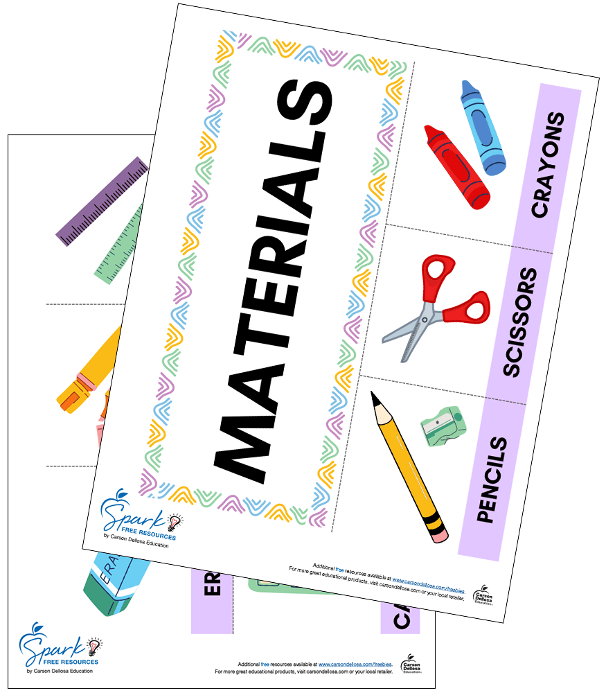 Image of Free Visual Supply Cards for Classroom Directions