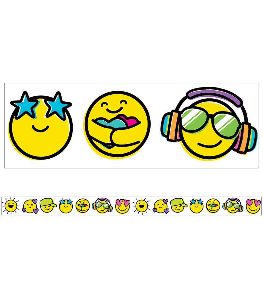 Image of Smiley Faces Straight Bulletin Board Borders