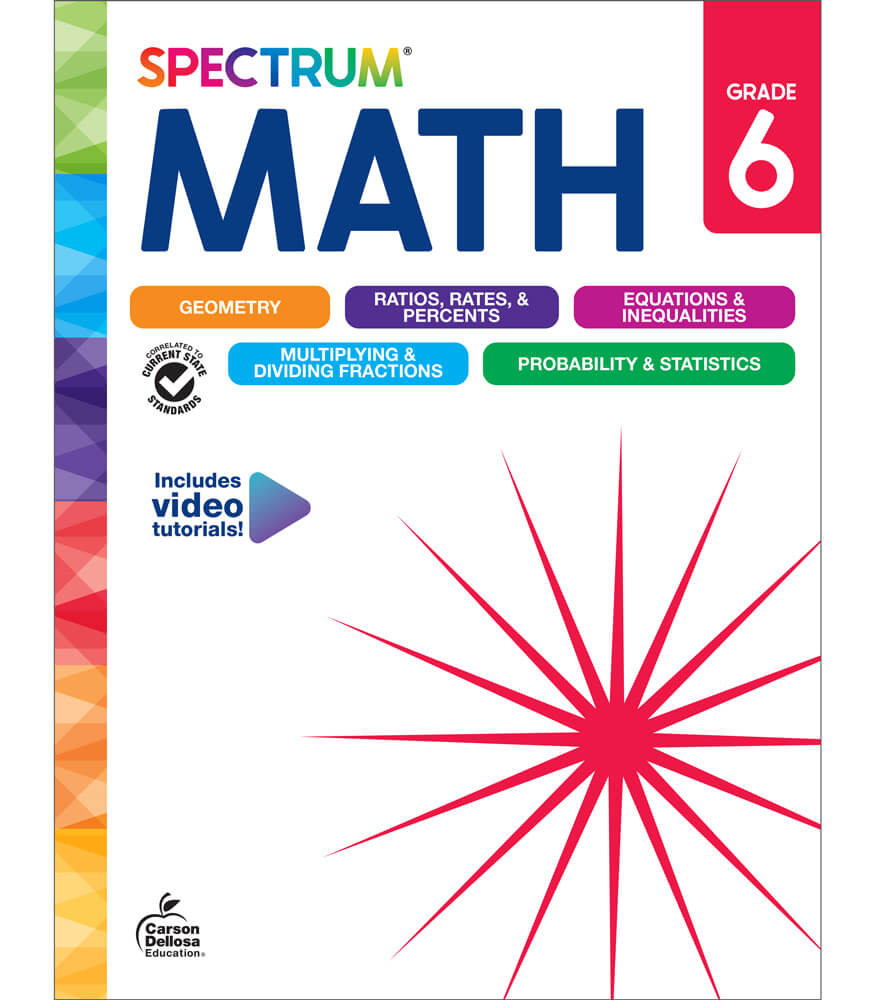 Image of Spectrum Math Workbook Grade 6 Paperback