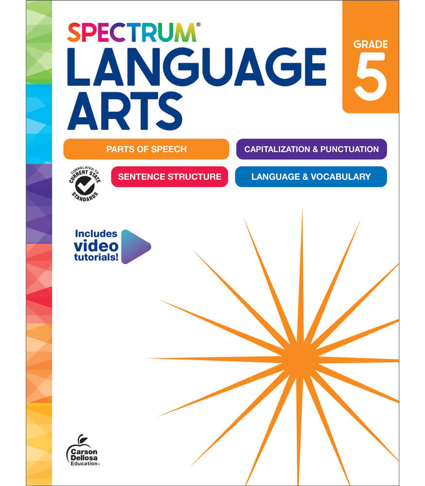 Image of Spectrum Language Arts Workbook Grade 5 Paperback