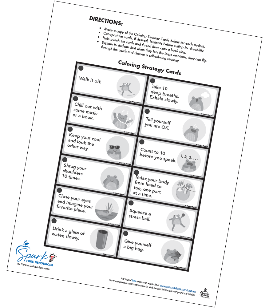 Image of Calming Strategy Cards Free Printable