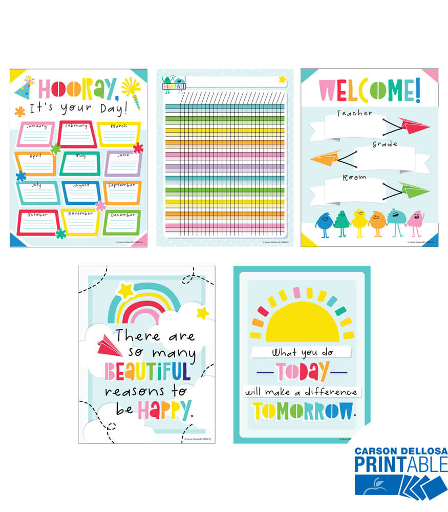 Image of Happy Place Chart and Printable Poster Set