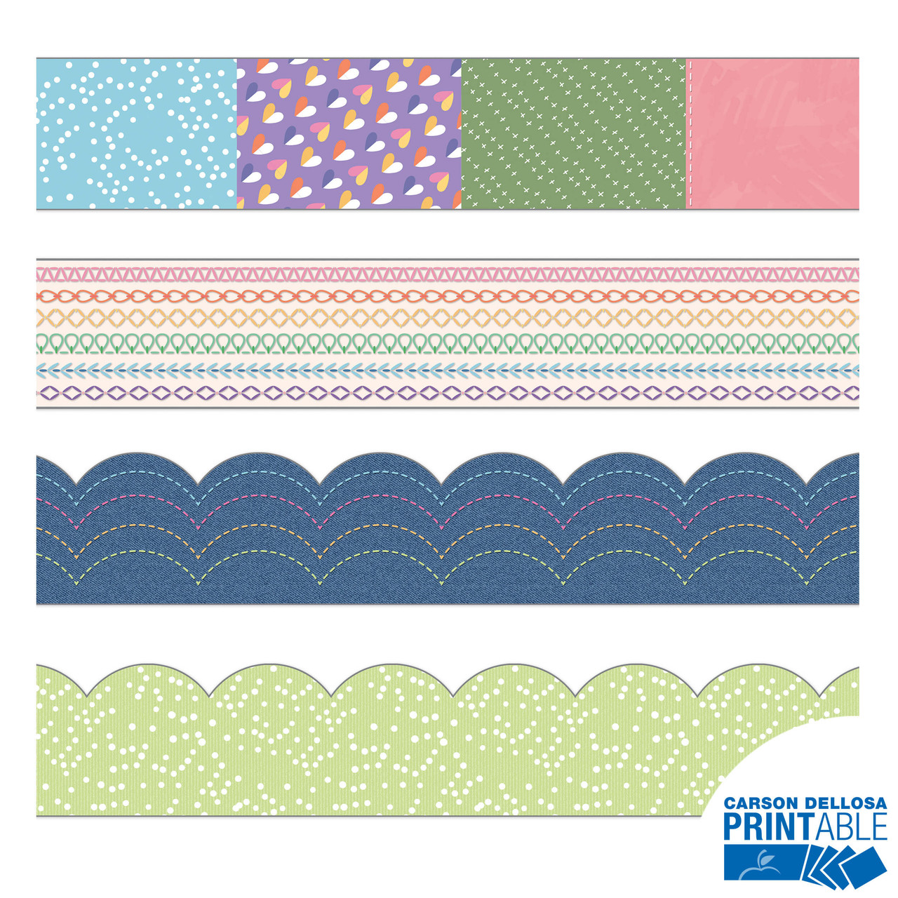 Image of Crafty and Cool Printable Bulletin Board Borders Set