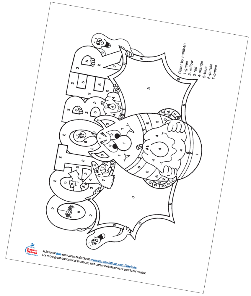 Image of October Color by Number Free Printable