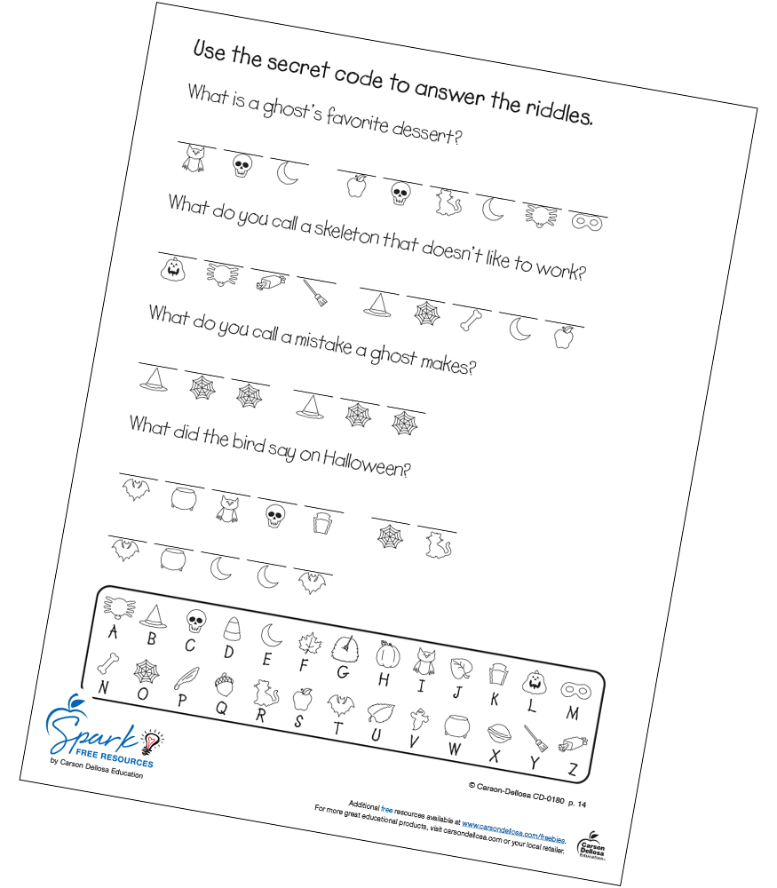 Image of Halloween Secret Riddles Free Printable