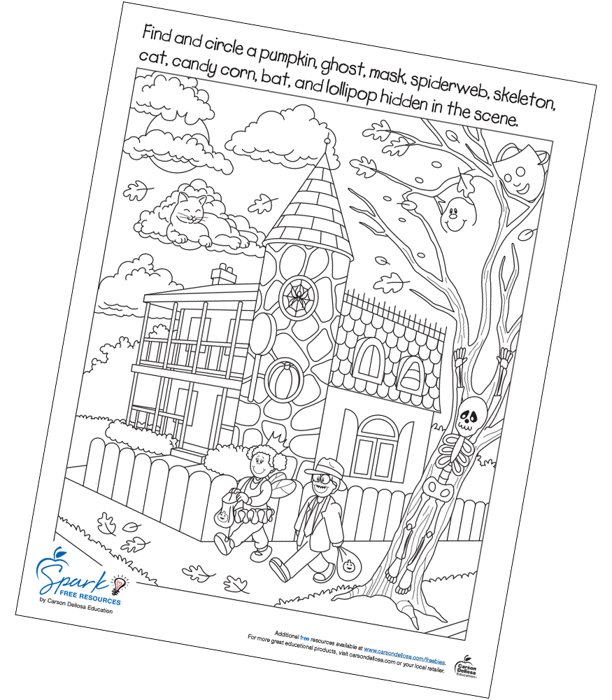 Image of Halloween Hidden Pictures Free Printable