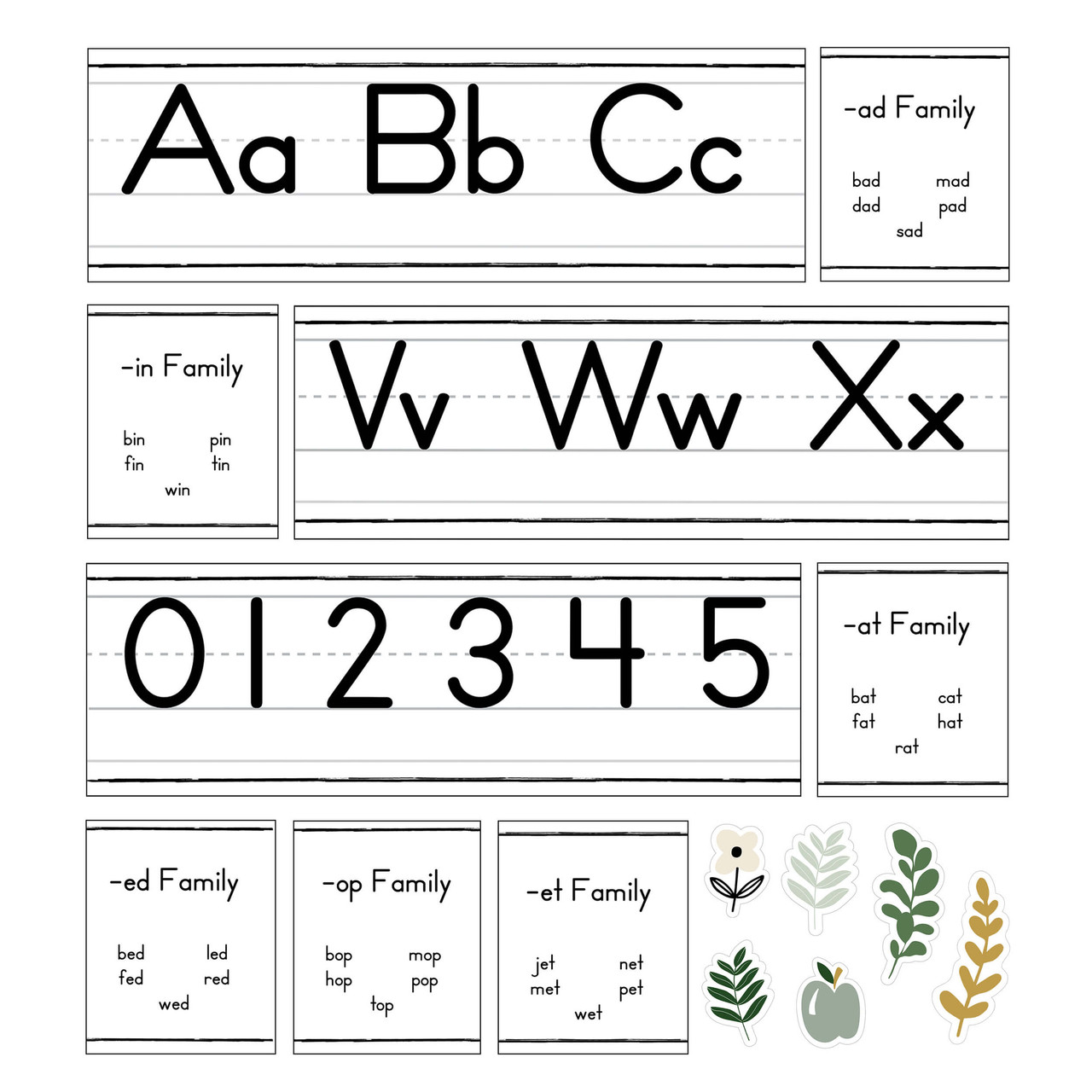 Image of Farmhouse Alphabet Line: Manuscript Bulletin Board Set Grade PK-2
