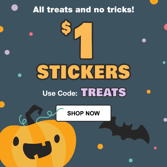 $1 Stickers Flash Sale Use Code TREATS