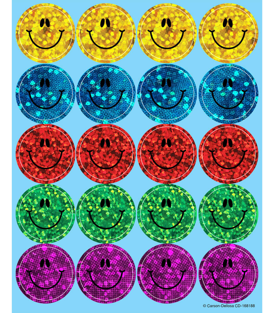Image of Smiley Faces Dazzle™ Stickers