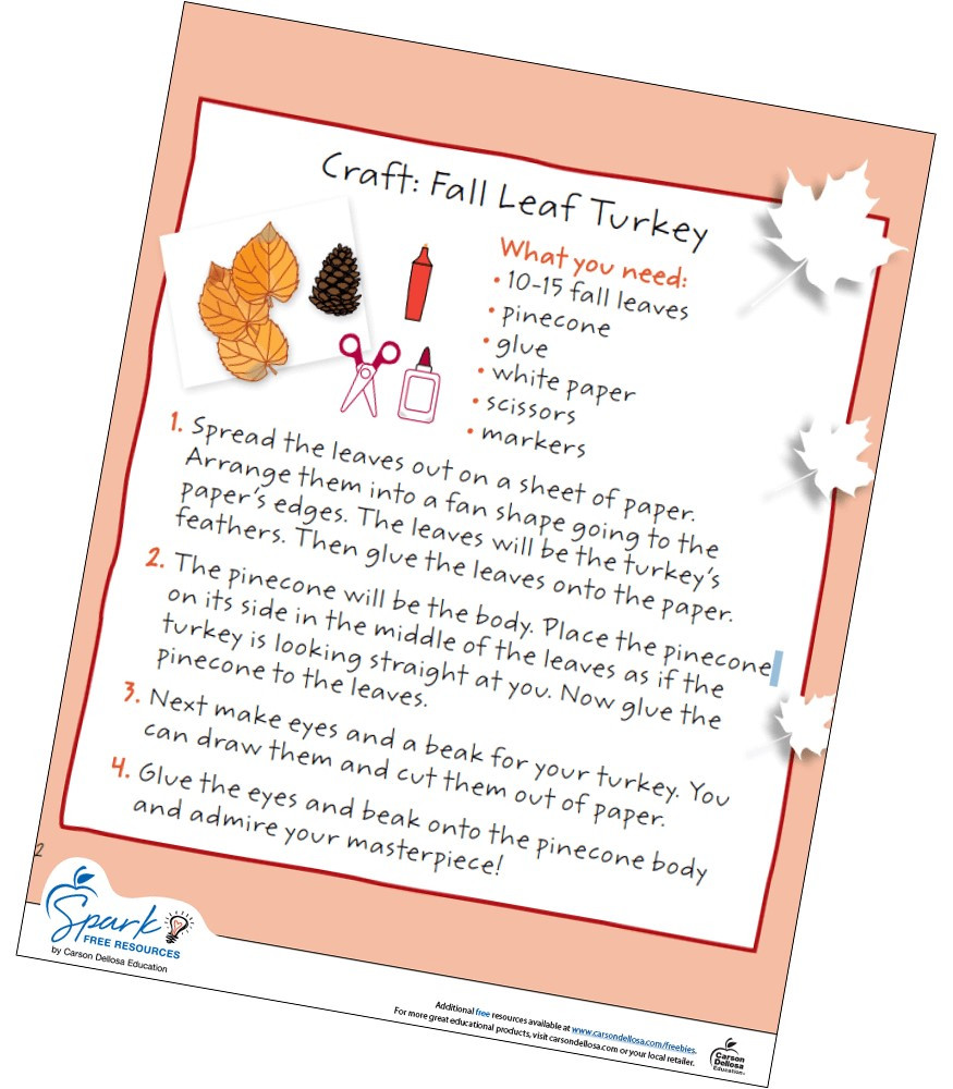 Image of Fall Leaf Turkey Free Craftivity