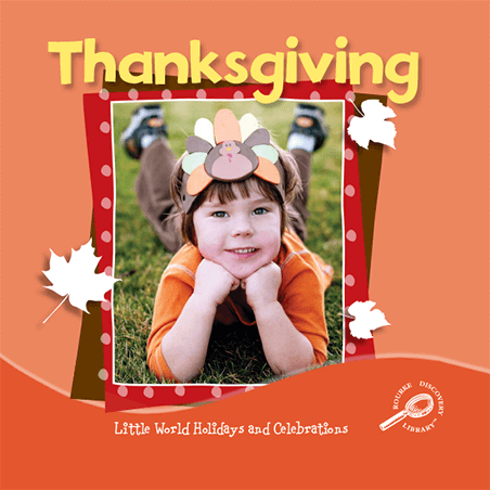 Thanksgiving free eBook cover showing child wearing construction paper turkey headband