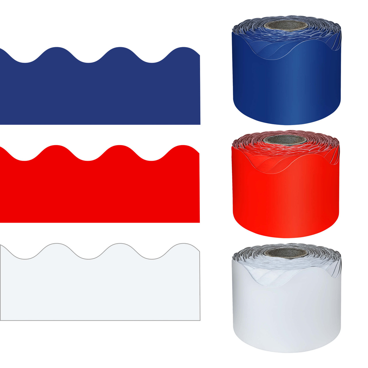 Image of 65' Patriotic 3 Pack Rolled Bulletin Board Border Set
