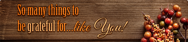 So many things to be grateful for... like You!