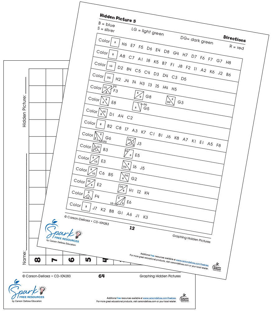 Image of Graphing Hidden Pictures: Holiday Bells Free Printable