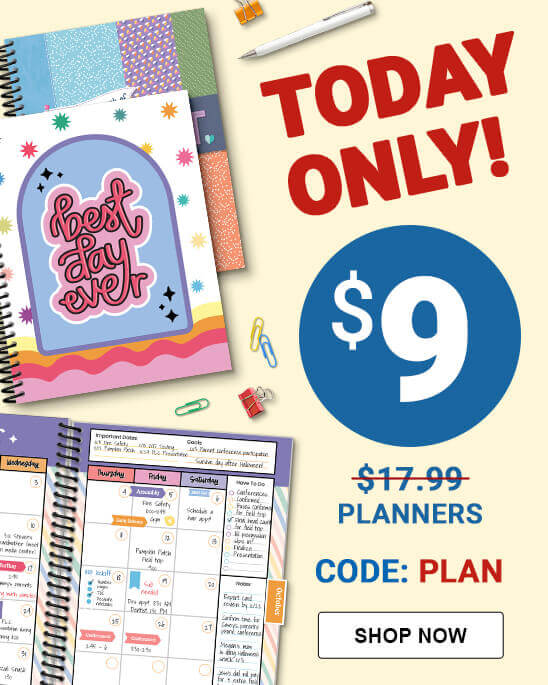 Today Only! $9 Planners CODE: PLAN Shop Now!