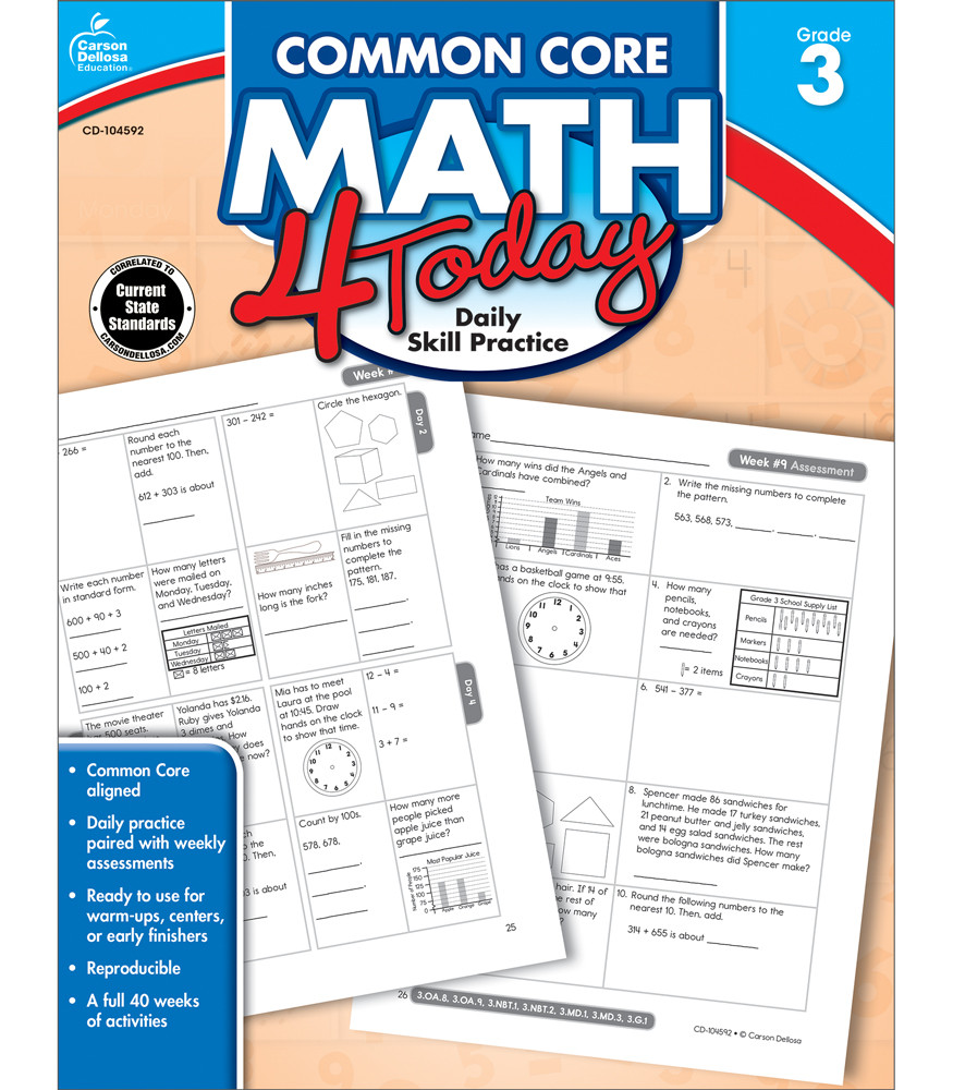 Image of Common Core Math 4 Today Workbook Grade 3 eBook