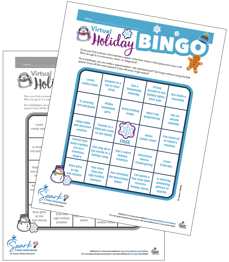 Image of Holiday Bingo Free Printable