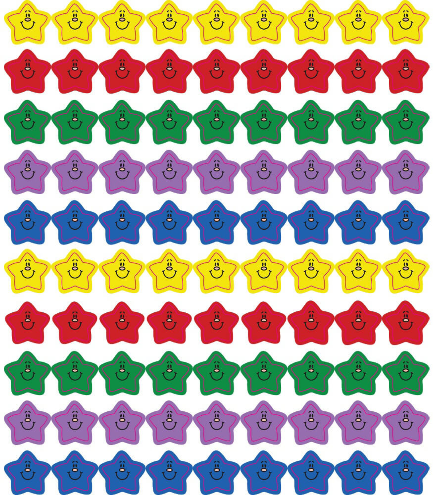 Image of Smiling Stars Chart Seals Grade PK-8
